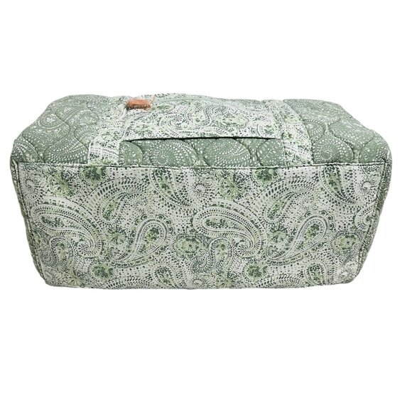 SHABBY CHIC Couture Rachel Ashwell Green Paisley Duffle Weekender Travel Bag New - Picture 7 of 8